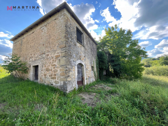 Panoramic ruin with land
