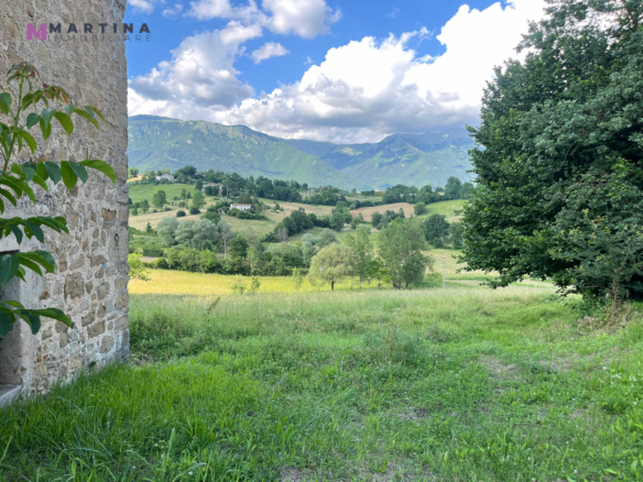 Panoramic ruin with land
