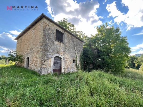 Panoramic ruin with land